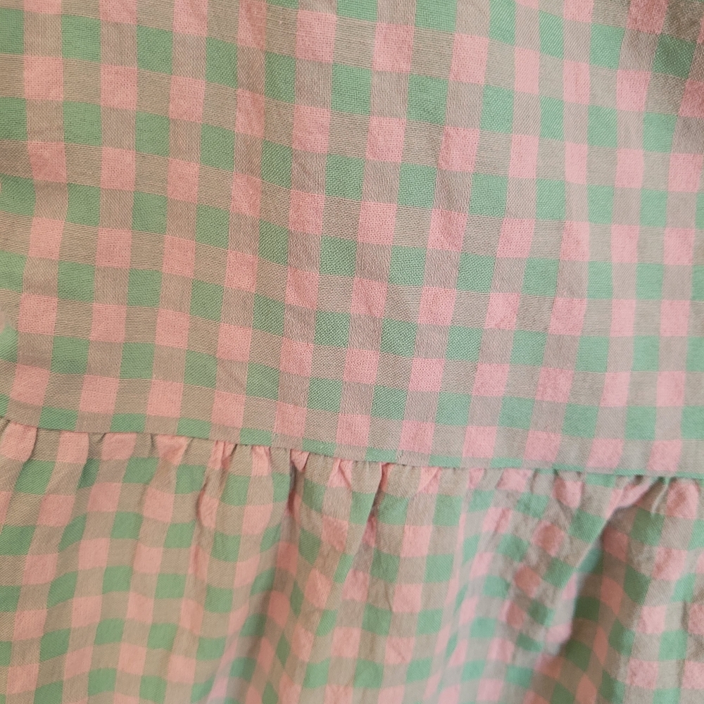 one clothing Pink and Green Gingham Tie-Shoulder Romper - Picture 4 of 14